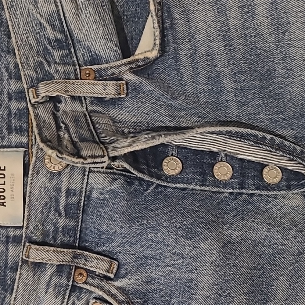 AGOLDE 90s MID RISE DISTRESSED JEANS KNEE RIP - Picture 6 of 10